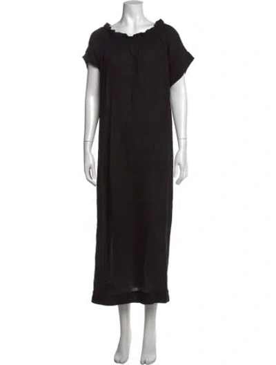 Pre-owned Mikoh Off-the-shoulder Long Dress In Black