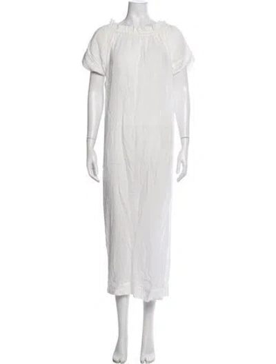 Pre-owned Mikoh Off-the-shoulder Long Dress In White