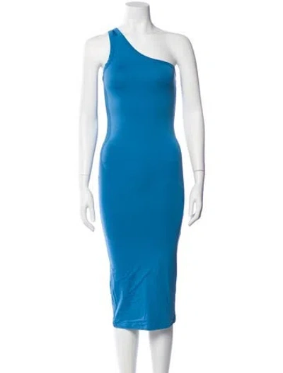 Pre-owned Mikoh One-shoulder Midi Length Dress In Blue