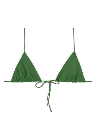 Mikoh Oska Thin String Triangle Bikini Top In Algae In Green