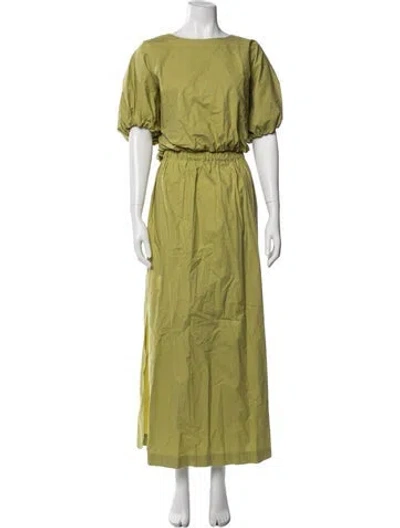 Pre-owned Mikoh Pleated Accents Skirt Set In Green