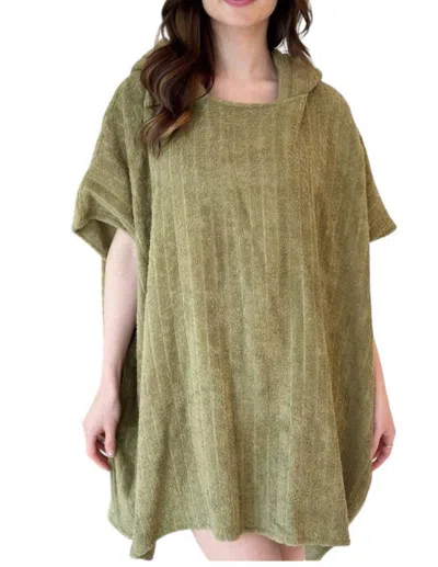 Mikoh Ponza Hoodie Poncho In Mossy In Green