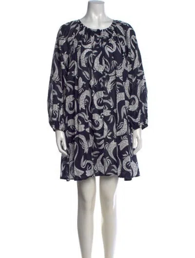 Pre-owned Mikoh Printed Mini Dress In Blue