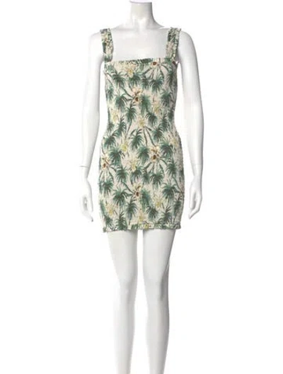 Pre-owned Mikoh Printed Mini Dress In Green