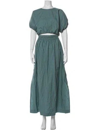 Pre-owned Mikoh Ruffle Embellishment Skirt Set In Green
