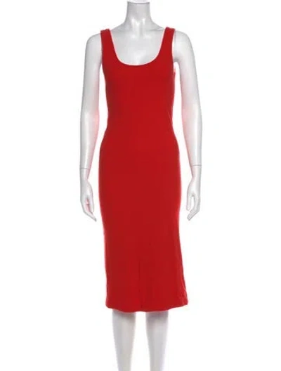 Pre-owned Mikoh Scoop Neck Knee-length Dress In Red