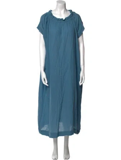 Pre-owned Mikoh Scoop Neck Long Dress In Blue
