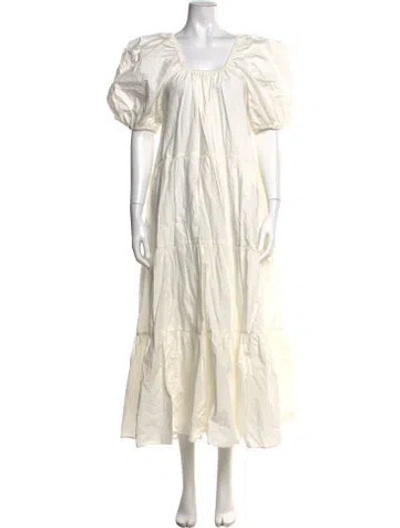 Pre-owned Mikoh Scoop Neck Long Dress In Neutral