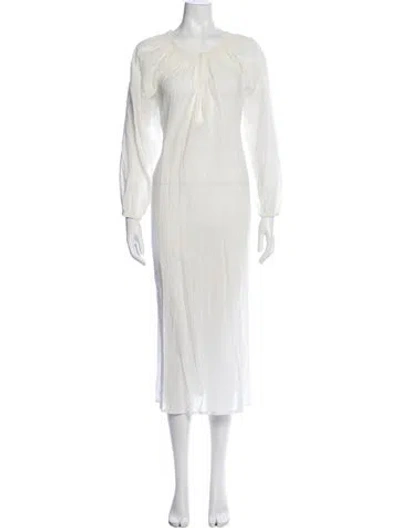 Pre-owned Mikoh Scoop Neck Long Dress In Neutral