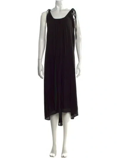 Pre-owned Mikoh Scoop Neck Midi Length Dress In Black