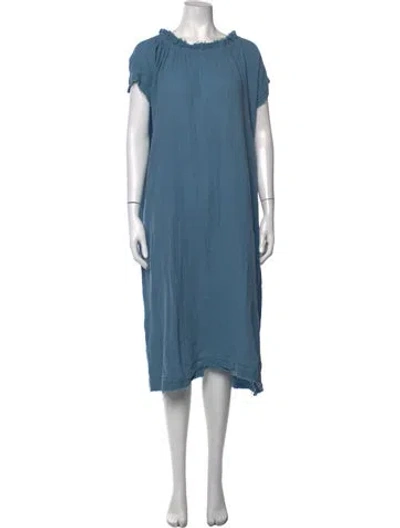 Pre-owned Mikoh Scoop Neck Midi Length Dress In Blue