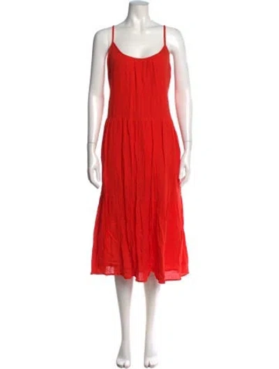 Pre-owned Mikoh Scoop Neck Midi Length Dress W/ Tags In Orange