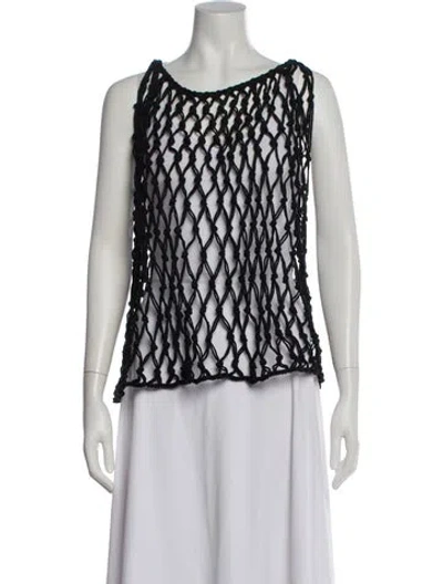 Pre-owned Mikoh Scoop Neck Sweater In Black