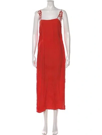 Pre-owned Mikoh Silk Long Dress In Orange