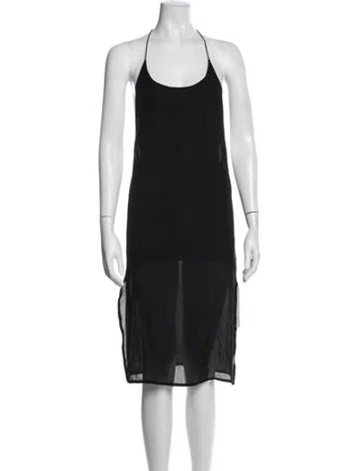 Pre-owned Mikoh Silk Midi Length Dress In Black