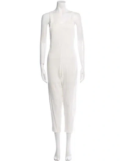 Pre-owned Mikoh Square Neckline Jumpsuit In Neutral