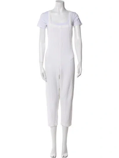 Pre-owned Mikoh Square Neckline Jumpsuit In White