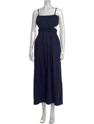 Pre-owned Mikoh Square Neckline Long Dress In Blue