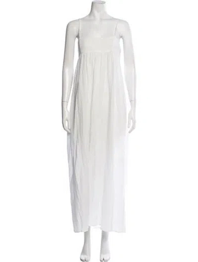 Pre-owned Mikoh Square Neckline Long Dress In White