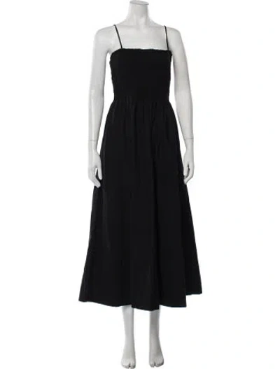 Pre-owned Mikoh Square Neckline Midi Length Dress In Black