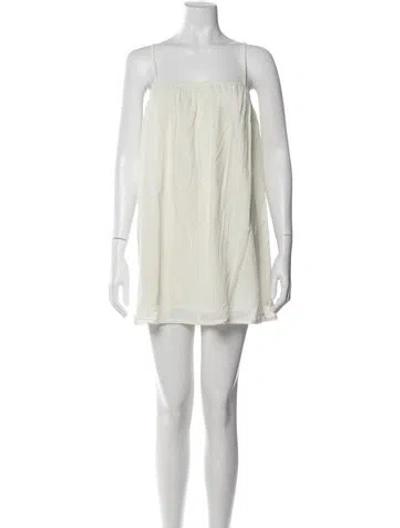 Pre-owned Mikoh Square Neckline Mini Dress In Neutral