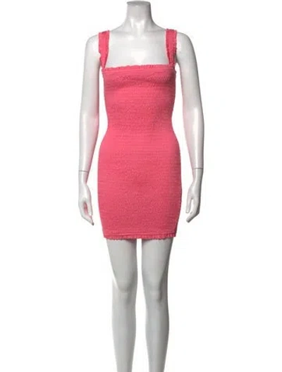 Pre-owned Mikoh Square Neckline Mini Dress In Pink