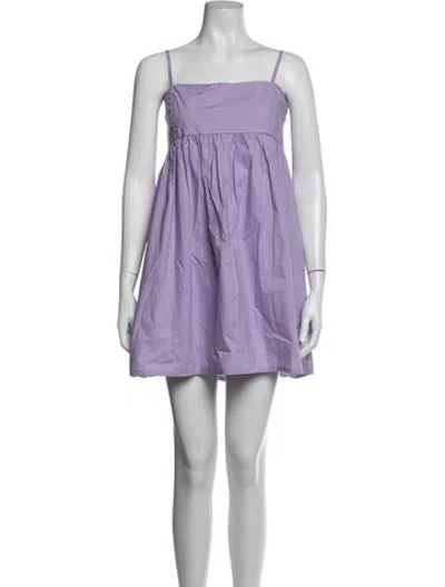 Pre-owned Mikoh Square Neckline Mini Dress In Purple