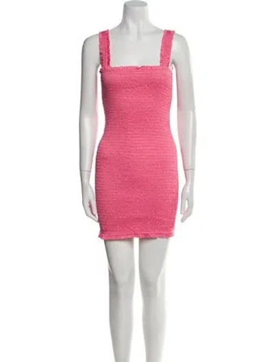 Pre-owned Mikoh Square Neckline Mini Dress W/ Tags In Pink