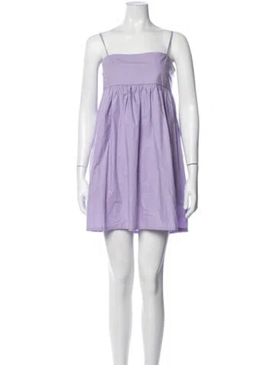 Pre-owned Mikoh Square Neckline Mini Dress W/ Tags In Purple