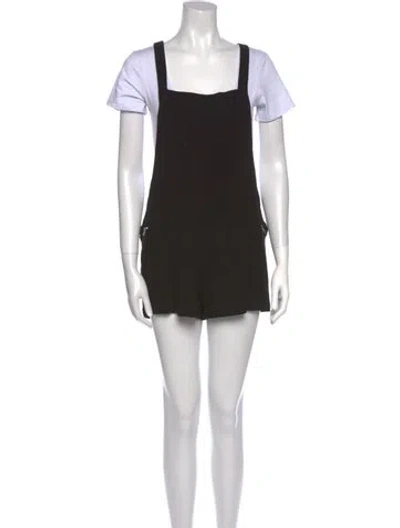 Pre-owned Mikoh Square Neckline Romper W/ Tags In Black