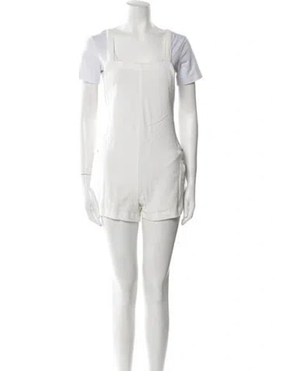 Pre-owned Mikoh Square Neckline Romper W/ Tags In White