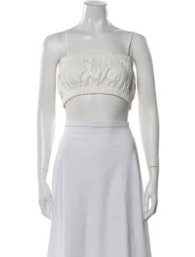 Pre-owned Mikoh Square Neckline Sleeveless Crop Top W/ Tags In White