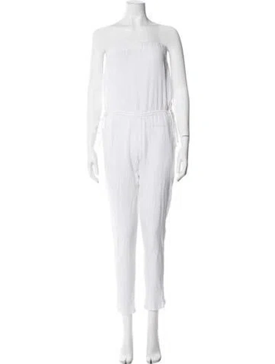 Pre-owned Mikoh Strapless Jumpsuit In White