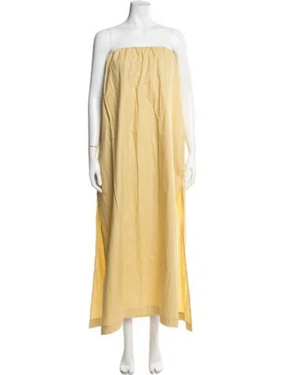 Pre-owned Mikoh Strapless Long Dress W/ Tags In Yellow