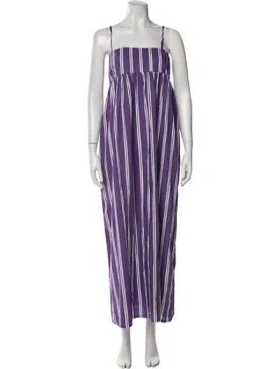 Pre-owned Mikoh Striped Long Dress W/ Tags In Purple