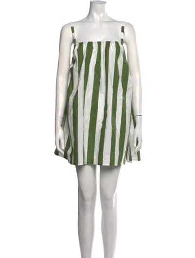 Pre-owned Mikoh Striped Mini Dress In Green