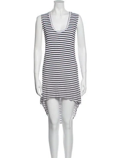 Pre-owned Mikoh Striped Mini Dress In White