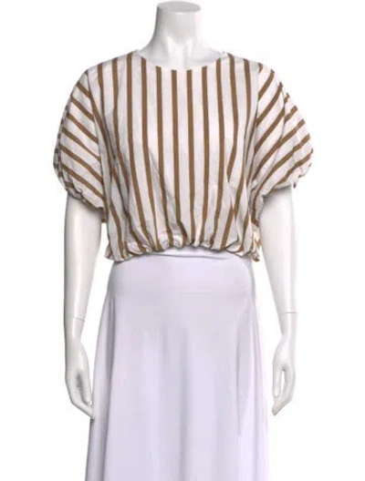 Pre-owned Mikoh Striped Scoop Neck Tunic In Neutral