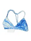 Mikoh Swimsuit Top Blue Tie-dye Pattern Swimwear In Blue