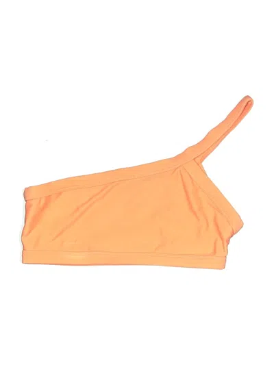 Pre-owned Mikoh Swimsuit Top Orange Solid Pattern Swimwear