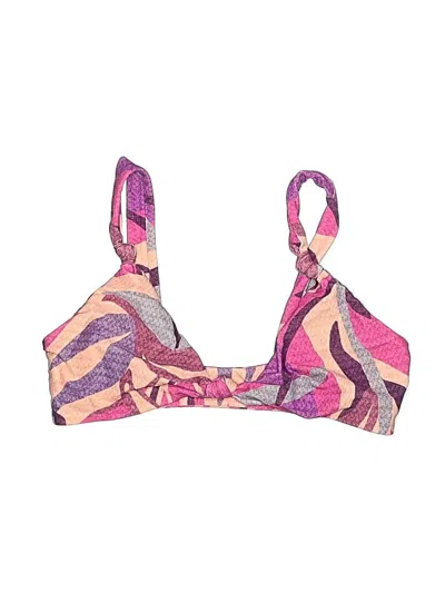 Pre-owned Mikoh Swimsuit Top Purple Paisley Pattern Swimwear