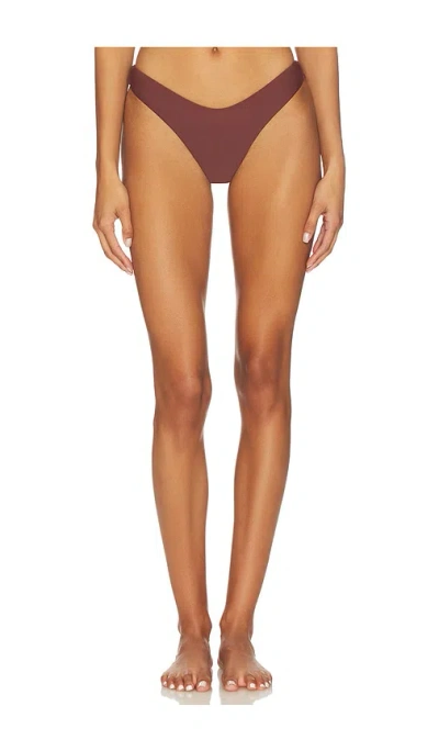 Mikoh Tropezina High Leg Bikini Bottom In Brown