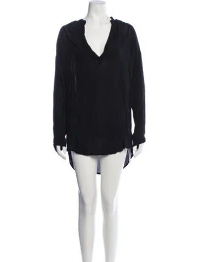 Pre-owned Mikoh V-neck Long Dress In Black
