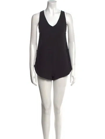 Pre-owned Mikoh V-neck Romper In Black