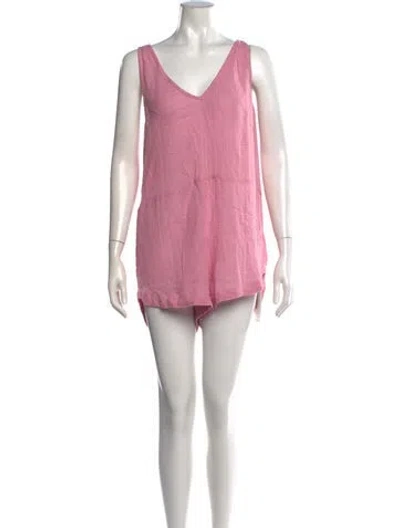 Pre-owned Mikoh V-neck Romper In Pink