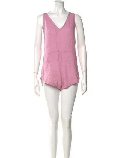 Pre-owned Mikoh V-neck Romper W/ Tags In Pink