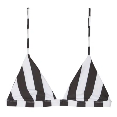 Mikoh Women Honolulu Top In Retro Stripe In Black