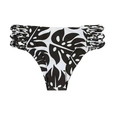 Mikoh Women's Velzyland Bikini Bottom In Island Ukelele In Black