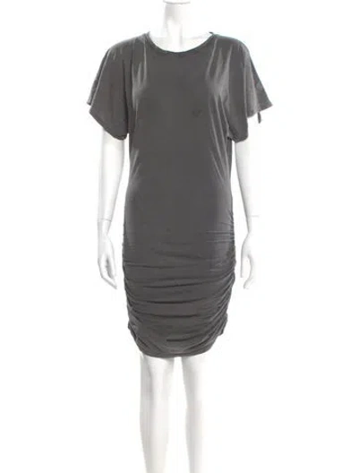 Pre-owned Mikuta Bateau Neckline Mini Dress In Gray