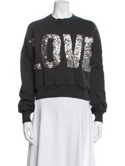 Pre-owned Mikuta Graphic Print Crew Neck Sweatshirt In Gray